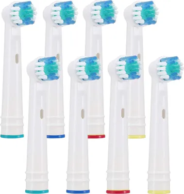 Produktbild von 8 Stück Aufsteckbürsten kompatibel mit Oral-B rotierenden Zahnbürsten Bürstenköpfe Ersatzbürsten