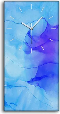 Produktbild von Wanduhr Bürouhr Leinwand Bild Geräuschlos Kunstdruck 30x60 Tinte Abstrakte Kunst - weiße Hände
