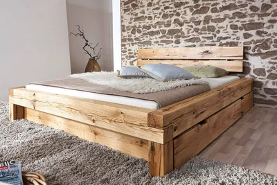Produktbild von Balkenbett 'Manuel' mit Schubkasten 160x200cm BE-0405