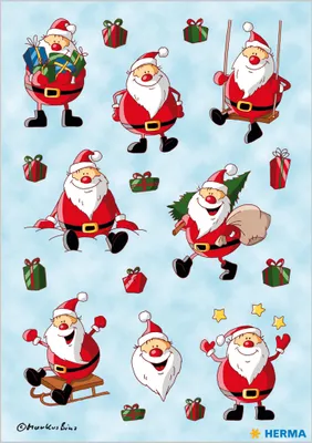 Produktbild von HERMA Weihnachts-Sticker DECOR "Weihnachtsmann" 3 Blatt à 18 Sticker
