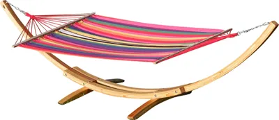 Produktbild von 410cm XXL Hängemattengestell NATUR-NEGRIL aus Holz Lärche mit Stab Hängematte von AS-S