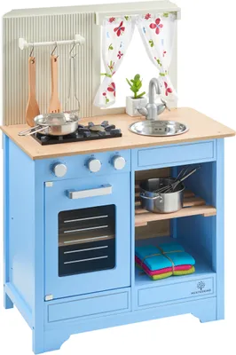 Immagine prodotto di MUSTERKIND® Cucina giocattolo Lavandula - Dimensioni: L60 x P33 x H85 - Colore: crema/blu; Codice prodotto: 104
