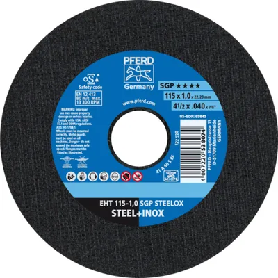 Produktbild von PFERD 61330421, Schneidedisk, Edelstahl, Stahl, 11,5 cm, Jede Marke, Flache Mitte, 2,22 cm
