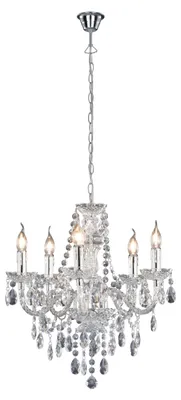 Immagine prodotto di Trio Leuchten - Lampadario rotondo Classic I Antique Classic I Lampadario trasparente - LampadarioI 5 fiamme I Soggiorno I Camera da letto - Rotondo in plastica - LED adatto E14