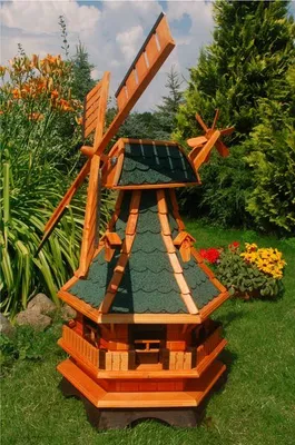 Produktbild von Windmühle mit grünem Dach – Höhe 1,3 m