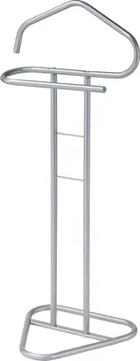 Produktbild von Herrendiener CAMILO, Hellgau - moderner Kleiderständer aus Metall, mit Hosenbügel und Sackohalter, stummer Damen Diener für Schlafzimmer, freistehend