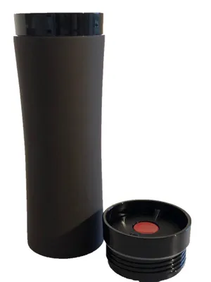 Produktbild von XANADOO Thermobecher 400ml, doppelwandig schwarz, Rubber