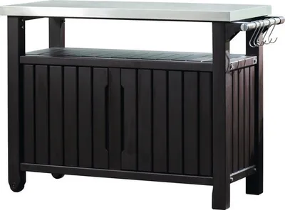 Obrázek produktu pro Zahradní stůl odkládací mobilní skříňka Keter UNITY XL 207 l 134 x 90 x 52 cm hnědý