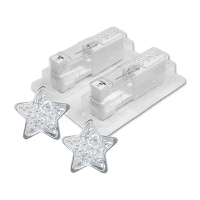 Produktbild von Erstohrstecker System 75 Stern Glitter weiß