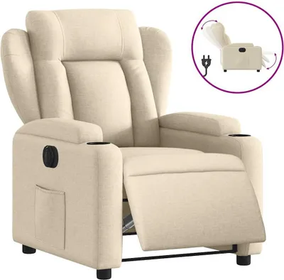 Produktbild von vidaXL Relaxsessel Elektrisch Creme Stoff