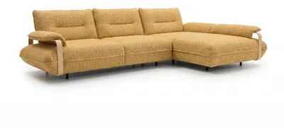 Produktbild von KAWOLA Ecksofa ANISSA Stoff gelb manuelle Rückenverstellung Longchair rechts