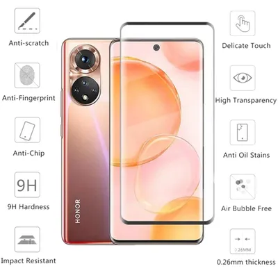 Immagine prodotto di Per Honor 50 Pro 4D Display Full H9 Curved Vetro temperato nero Protezione blindata Nuovo