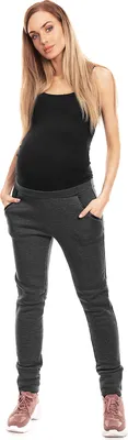 Obrázok produktu pre PeeKaBoo Dámske tehotenské nohavice Depravedr grafitová L/XL