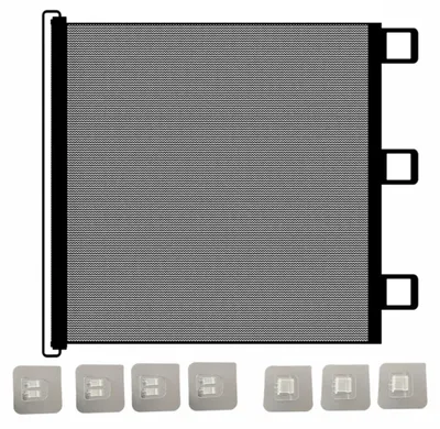 Image de INF Barrière automatique rétractable en maille pour animaux — Barrière anti-saut pour chats, Portail télescopique pour portes et escaliers Le noir L