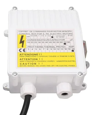Tiefbrunnenpumpen-Steuerbox 2,2 kW 70 µF 20 A