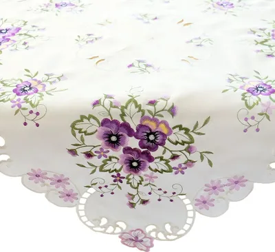 Produktbild von Tischdecke ELKE Stiefmütterchen lila Polyester 85 x 85 cm