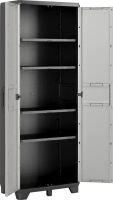 Produktbild von Keter Lagerschrank mit Regalböden Gear Schwarz und Grau 182 cm