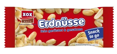 Zdjęcie produktu dla XOX Orzeszki ziemne prażone i solone chrupiące o smaku pikantnym 50g