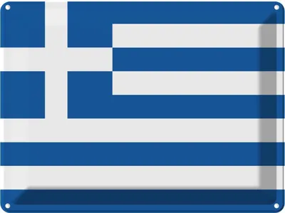 Produktbild von vianmo Blechschild 30x40 cm Griechenlands Greece Flagge Fahne Wappen