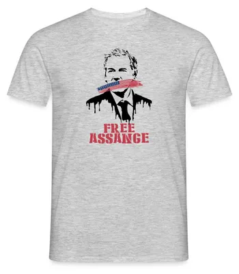Produktbild von Spreadshirt WikiLeaks USA Flagge Männer T-Shirt, S, Grau meliert