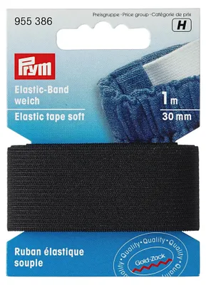 Produktbild von Prym Elastic-Band, 30 mm, Schwarz, 1 m, 1 Stück(e)