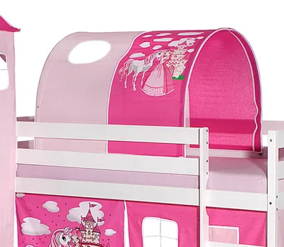 Produktbild von Tunnel für Hochbett PRINZESSIN Rutschbett Spielbett Kinderbett in pink/rosa