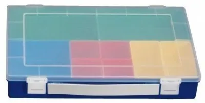 Produktbild von Sortimentskasten PP-PREMIUM 9 Einsatzboxen mit Tragegriff blau 225x335x55mm