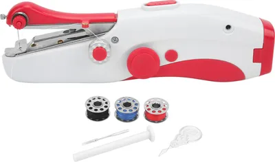 Produktbild von Handnähmaschine, tragbar, Mini, klein, Zuhause, elektrisch, Doppelnadel, DIY für Rot
