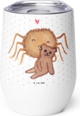 Produktbild von Mr. & Mrs. Panda Thermobecher Spinne Agathe Teddy - Weiß - Geschenk, Miteinander, Liebesbeweis, Liebesgeschenk, thermosbecher, Thermo Becher, Dankeschön, Isolierbecher