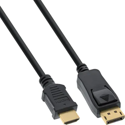 Produktbild von InLine DisplayPort zu HDMI Kabel, schwarz, 1m