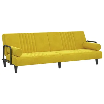 Immagine prodotto di Divano letto con braccioli in velluto giallo