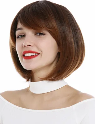Produktbild von WIG ME UP Perücke kurz Bob Longbob Scheitel Kastanie Braun 1215-2T30