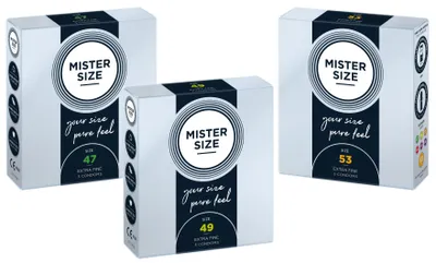 Produktbild von 9x Mister Size Kondome Probierset 47 / 49 / 53 mm - kleine Kondome