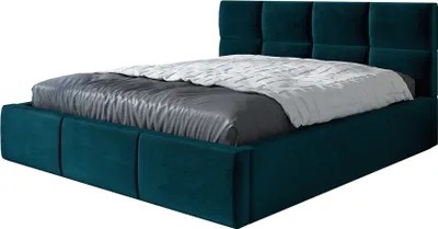 Produktbild von Polsterbett RADI 160x200 mit Matratze und Bettkasten. Farbe: Grün.