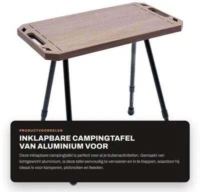 Produktbild von Famanu Campingtafel Höhenverstellbar - Leichtgewicht Aluminium - Klappbar - Tragbar