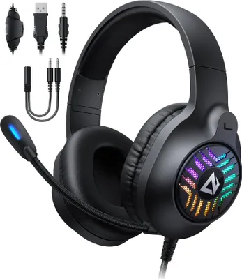 Produktbild von AUKEY GH-X1 RGB-Gaming-Headset mit Stereo-Sound 50-MM-Treiber Mikrofon mit Geräuschunterdrückung
