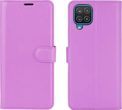Produktbild von Mobigear Classic  Samsung Galaxy A12 Hülle Klapphülle Geldbörse - Lila