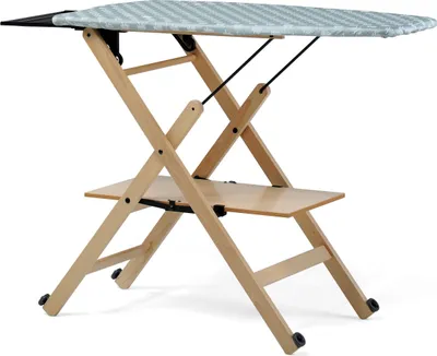 Produktbild von Foppapedretti Assai, Bügelbrett in Originalgröße, Aluminium, Baumwolle, Polyester, Dampfbügeleisen, Holz, Einfarbig, Grau, Weiß