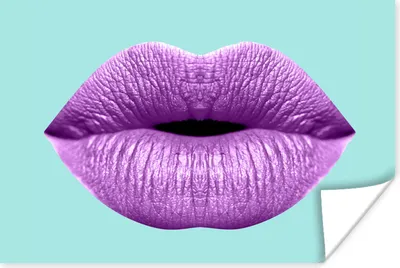 Produktbild von MuchoWow® Poster Lippen - Pastell - Lila 120x80 cm - Bilder