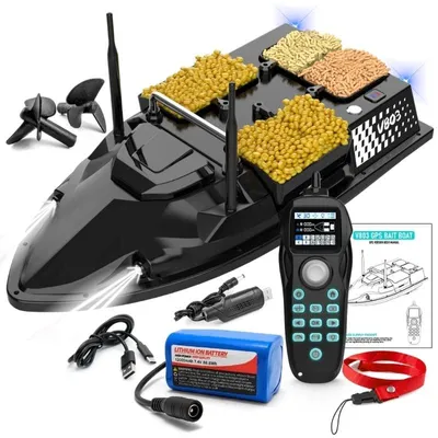 Obrázek produktu pro Loďka na návnady iUni V803, GPS, 12000 mAh, 4 nádoby, kapacita 3 kg, dosah 500 metrů