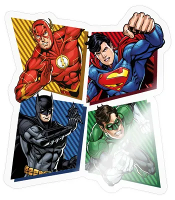 Produktbild von Spreadshirt DC Comics Justice League Superhelden Sticker Aufkleber, 10 x 10 cm, Transparent glänzend