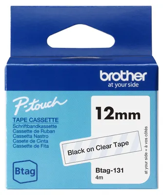 Immagine prodotto di Brother BTAG-131 nastro per etichettatura Nero su trasparente