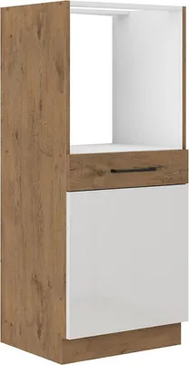 Produktbild von Vigo Midischrank 60 Eiche Lancelot Weiß Hochglanz Küchenzeile Küchenblock Küche