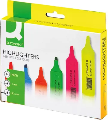 Immagine prodotto di Q-CONNECT KF01909 feiner/mittlerer Filzschreiber Blau, Grün, Orange, Rosa, Rot, Gelb 6 St.