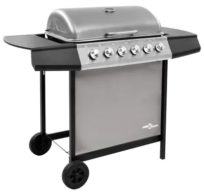 Zdjęcie produktu dla Vidaxl Grill gazowy mit 6 Brennern Schwarz und Silber gefärbt