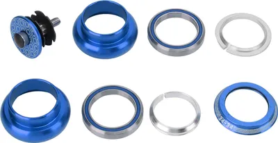 Immagine prodotto di Serie sterzo Viaron 34 mm, doppio cuscinetto, attacco manubrio forcella bicicletta per mountain bike, bici da strada, blu