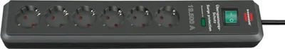 Produktbild von Brennenstuhl Secure-Tec 19.500A Überspannungsschutz-Steckdosenleiste 6-fach anthrazit 2m H05VV-F 3G1,5, 1159540366