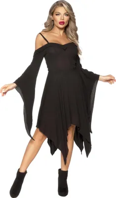 Produktbild von Schwarzes Trägerkleid mit Trompetenärmeln Größe: L