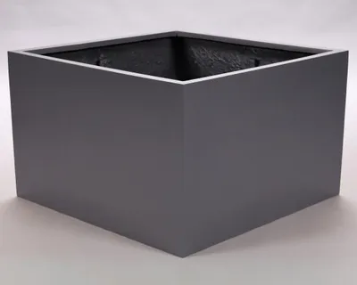 Produktbild von Elegant Einrichten | Pflanzkübel | Fiberglas | niedrige quadratisch | 70x70x40cm | anthrazit-metallic.