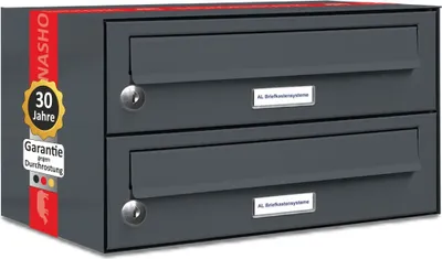 Produktbild von 2er Briefkasten Anthrazit Anlage 2 Fach Wandbriefkasten Postkasten
